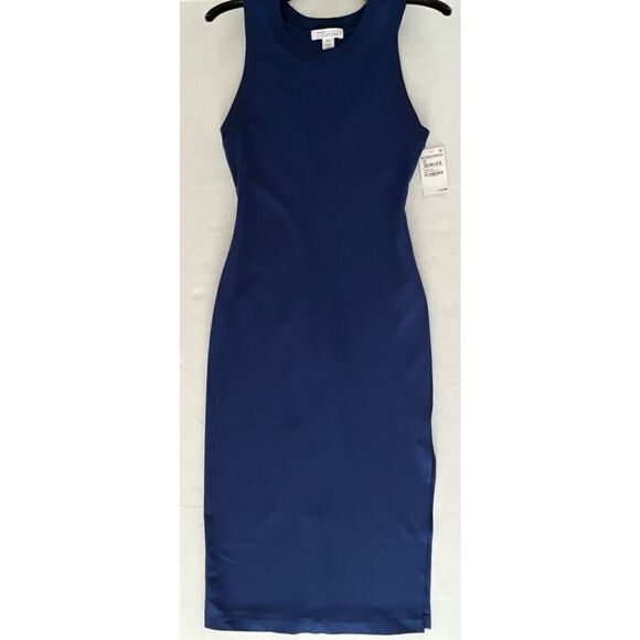 Nordstrom Signature Sz XXS/XS Navy Midi Dress Sodolite Blue $180 - Picture 8 of 11